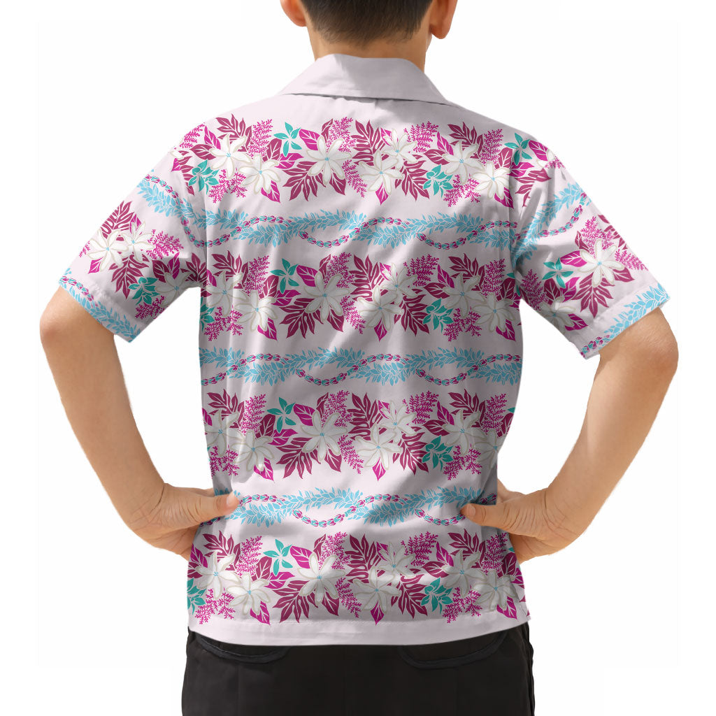 Monstera Tiare Plumeria Lei Pattern Hawaiian Shirt Pink Version