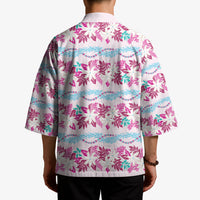 Monstera Tiare Plumeria Lei Pattern Kimono Pink Version