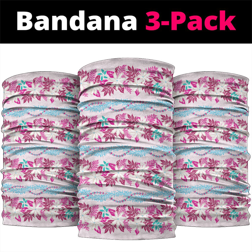 Monstera Tiare Plumeria Lei Pattern Neck Gaiter Pink Version