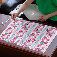 Monstera Tiare Plumeria Lei Pattern Puzzle Pink Version LT01 - Polynesian Pride