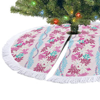 Monstera Tiare Plumeria Lei Pattern Tree Skirt Pink Version LT01 - Polynesian Pride