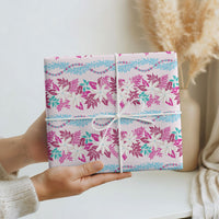 Monstera Tiare Plumeria Lei Pattern Wrapping Paper Pink Version