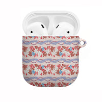 Monstera Tiare Plumeria Lei Pattern AirPods Case Red Version