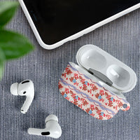 Monstera Tiare Plumeria Lei Pattern AirPods Case Red Version