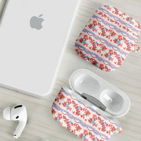 Monstera Tiare Plumeria Lei Pattern AirPods Case Red Version