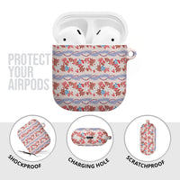 Monstera Tiare Plumeria Lei Pattern AirPods Case Red Version