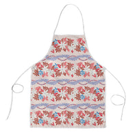 Monstera Tiare Plumeria Lei Pattern Apron Red Version