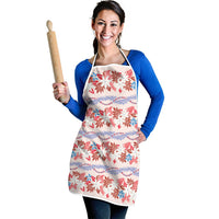 Monstera Tiare Plumeria Lei Pattern Apron Red Version