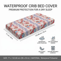 Monstera Tiare Plumeria Lei Pattern Baby Bed Cover Red Version