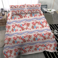 Monstera Tiare Plumeria Lei Pattern Bedding Set Red Version LT01 - Polynesian Pride