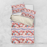 Monstera Tiare Plumeria Lei Pattern Bedding Set Red Version LT01 US Twin 172cm x 218cm Red - Polynesian Pride