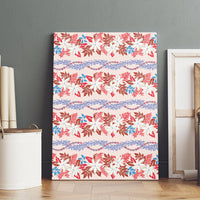 Monstera Tiare Plumeria Lei Pattern Canvas Wall Art Red Version LT01 - Polynesian Pride