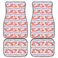 Monstera Tiare Plumeria Lei Pattern Car Mats Red Version