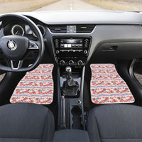 Monstera Tiare Plumeria Lei Pattern Car Mats Red Version