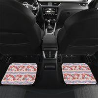 Monstera Tiare Plumeria Lei Pattern Car Mats Red Version