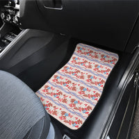 Monstera Tiare Plumeria Lei Pattern Car Mats Red Version