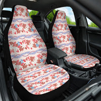 Monstera Tiare Plumeria Lei Pattern Car Seat Cover Red Version
