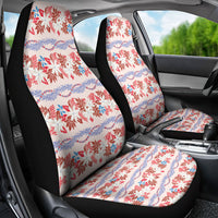 Monstera Tiare Plumeria Lei Pattern Car Seat Cover Red Version
