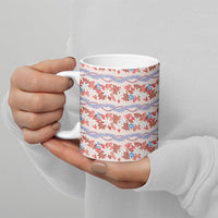 Monstera Tiare Plumeria Lei Pattern Ceramic Mug Red Version LT01 - Polynesian Pride