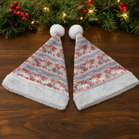 Monstera Tiare Plumeria Lei Pattern Christmas Santa Hat Red Version