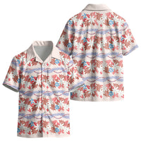 Monstera Tiare Plumeria Lei Pattern Kid Hawaiian Shirt Red Version