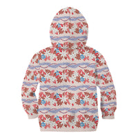 Monstera Tiare Plumeria Lei Pattern Kid Hoodie Red Version