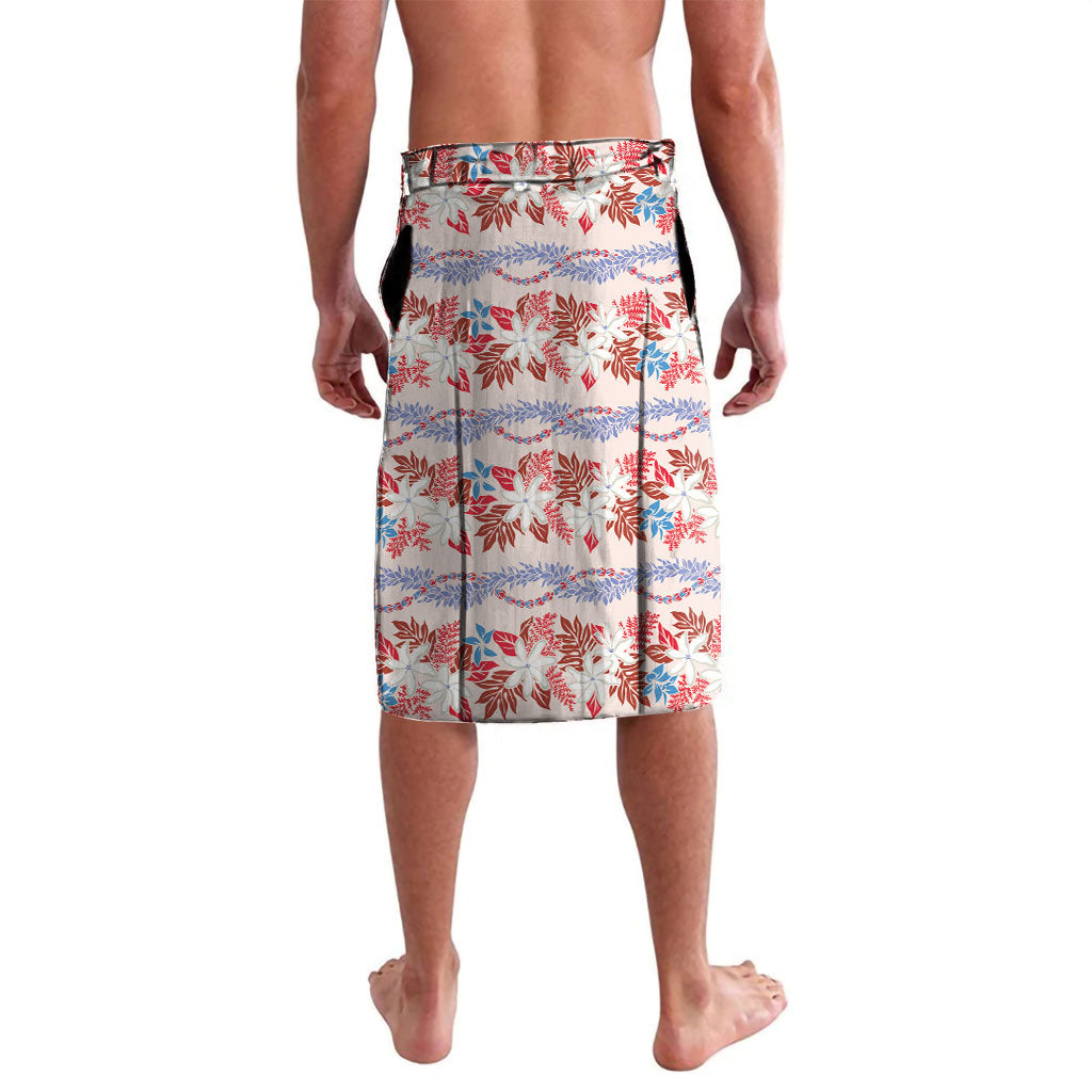 Monstera Tiare Plumeria Lei Pattern Lavalava Red Version