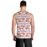 Monstera Tiare Plumeria Lei Pattern Men Tank Top Red Version
