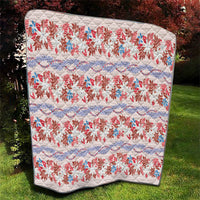 Monstera Tiare Plumeria Lei Pattern Quilt Red Version LT01 - Polynesian Pride