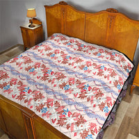 Monstera Tiare Plumeria Lei Pattern Quilt Red Version LT01 - Polynesian Pride