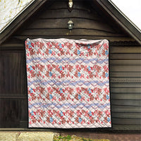 Monstera Tiare Plumeria Lei Pattern Quilt Red Version LT01 - Polynesian Pride