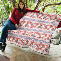 Monstera Tiare Plumeria Lei Pattern Quilt Red Version LT01 - Polynesian Pride