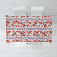 Monstera Tiare Plumeria Lei Pattern Tablecloth Red Version LT01 Red - Polynesian Pride