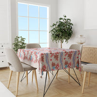 Monstera Tiare Plumeria Lei Pattern Tablecloth Red Version LT01 - Polynesian Pride