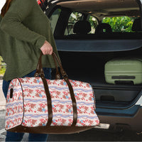Monstera Tiare Plumeria Lei Pattern Travel Bag Red Version
