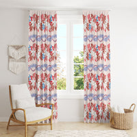 Monstera Tiare Plumeria Lei Pattern Window Curtain Red Version