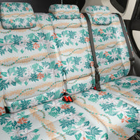 Monstera Tiare Plumeria Lei Pattern Back Car Seat Cover Teal Version