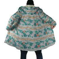 Monstera Tiare Plumeria Lei Pattern Cloak Teal Version