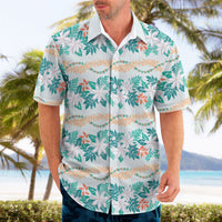 Monstera Tiare Plumeria Lei Pattern Hawaiian Shirt Teal Version