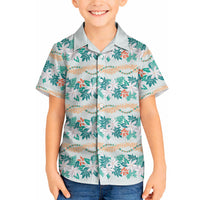 Monstera Tiare Plumeria Lei Pattern Hawaiian Shirt Teal Version