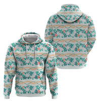 Monstera Tiare Plumeria Lei Pattern Hoodie Teal Version LT01 - Polynesian Pride