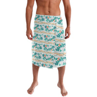 Monstera Tiare Plumeria Lei Pattern Lavalava Teal Version