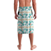Monstera Tiare Plumeria Lei Pattern Lavalava Teal Version