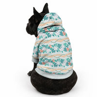 Monstera Tiare Plumeria Lei Pattern Pet Hoodie Teal Version LT01 - Polynesian Pride