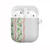 Monstera Tiare Plumeria AirPods Case Green Polynesian Pattern LT01 Green - Polynesian Pride