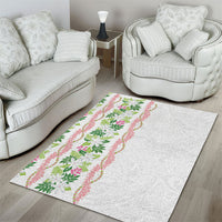 Monstera Tiare Plumeria Area Rug Green Polynesian Pattern LT01 - Polynesian Pride
