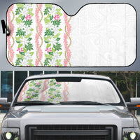 Monstera Tiare Plumeria Auto Sun Shade Green Polynesian Pattern LT01 Green - Polynesian Pride