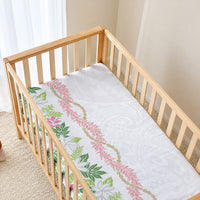 Monstera Tiare Plumeria Baby Bed Cover Green Polynesian Pattern LT01 - Polynesian Pride