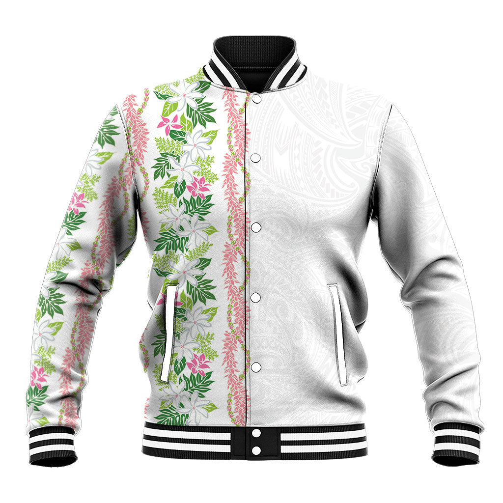 Monstera Tiare Plumeria Baseball Jacket Green Polynesian Pattern LT01 Unisex Green - Polynesian Pride