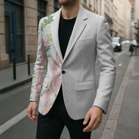 Monstera Tiare Plumeria Blazer Green Polynesian Pattern LT01 - Polynesian Pride